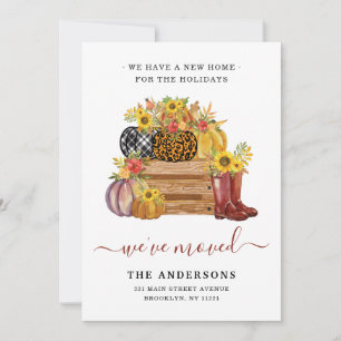 Faire-part Nous avons déménagé Floral Citrouille Sunflower Fa