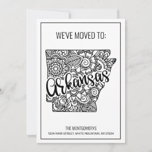 Faire-part Nous avons déménagé Floral Mandala Arkansas Etat N