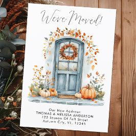 Faire-part Nous avons déménagé la porte avant d'automne Nouve