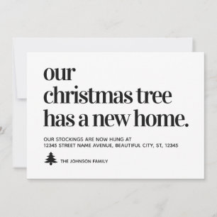 Faire-part Nous avons déménagé un arbre de Noël avec une nouv