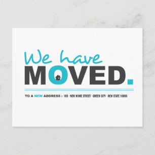 Faire-part Nous Avons Déplacé Blue Moving Carte Postale Faire