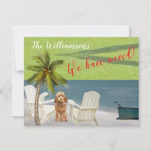 Faire-part Nous avons déplacé Chien Ocean Beach Budget Bouger