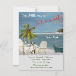 Faire-part Nous avons déplacé Chien Ocean Beach Budget Bouger