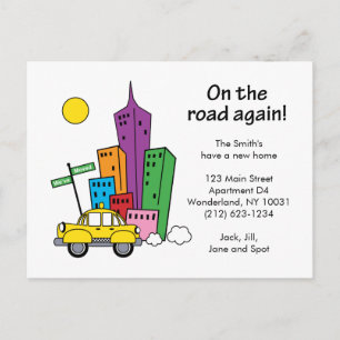 Faire-part Nous avons déplacé Cityscape - Carte postale