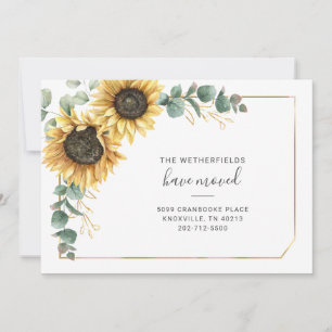 Faire-part Nous avons déplacé Eucalyptus Vert Tournesol Dépla