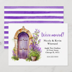 Faire-part Nous avons déplacé la porte de lavande violet fleu