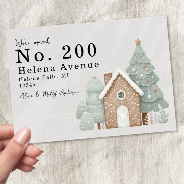 Faire-part Nous avons déplacé le changement d'adresse Festive (Créateur téléchargé)