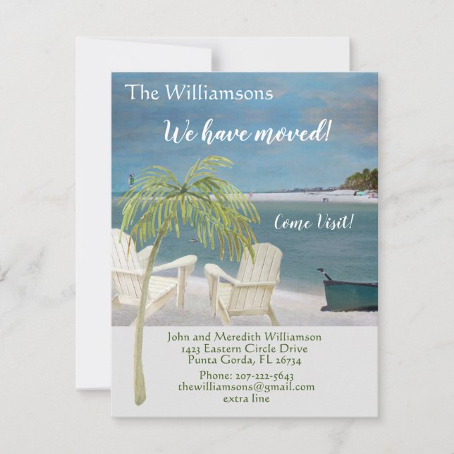 Faire-part Nous avons déplacé Ocean Beach Budget Move (Devant)