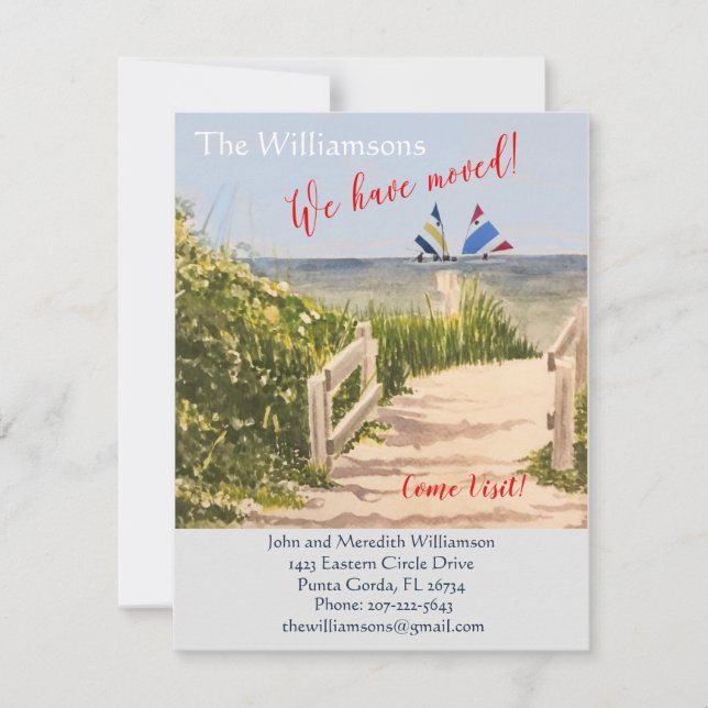Faire-part Nous avons déplacé Ocean Beach Budget Move (Devant)
