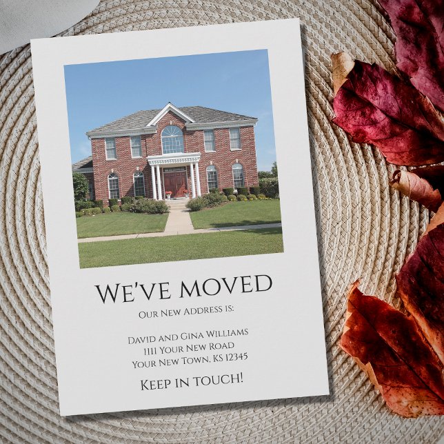 Faire-part Nous avons déplacé Photo Simple Grey Moving (Créateur téléchargé)