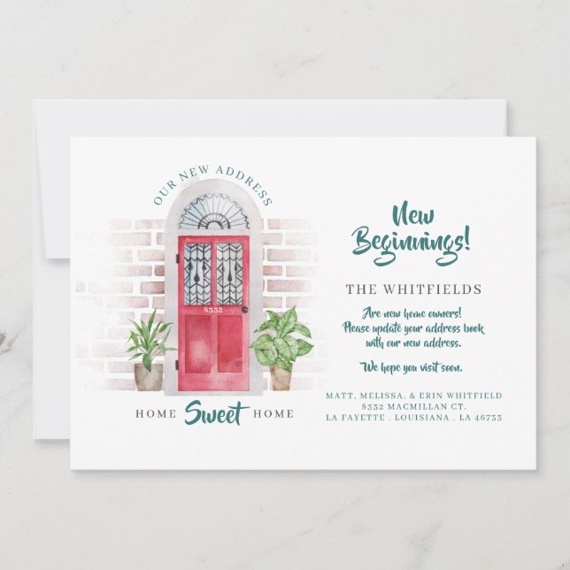 Faire-part Nous avons déplacé une nouvelle adresse Porte Aqua (Devant)