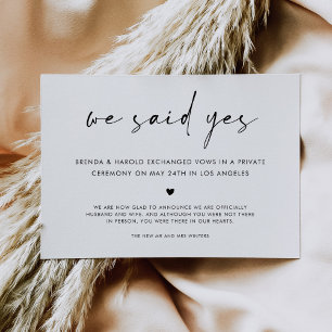 Faire-part Nous Avons Dit Oui Simple Mariage