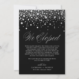Faire-part Nous Avons Elopé Faux Silver Foil Confetti Mariage