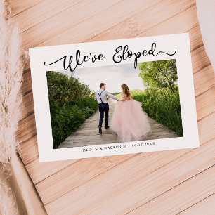 Faire-part Nous avons Eloped Script Mariage Multi Photo