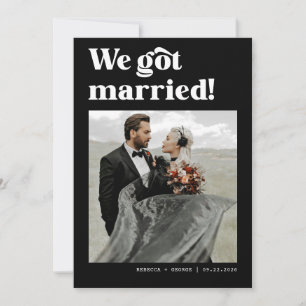 Faire-part Nous Avons Lié Le Knot Bold Retro Mariage Photo