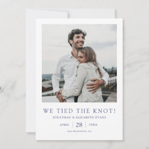 Faire-part Nous avons lié le Mariage d'Elopement photo modern