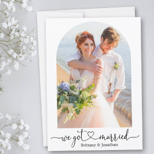 Faire-part Nous Avons Marié Calligraphie Mariage d'arche card
