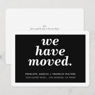 Faire-part NOUS AVONS MOUVÉ moderne minimal nouvelle adresse 