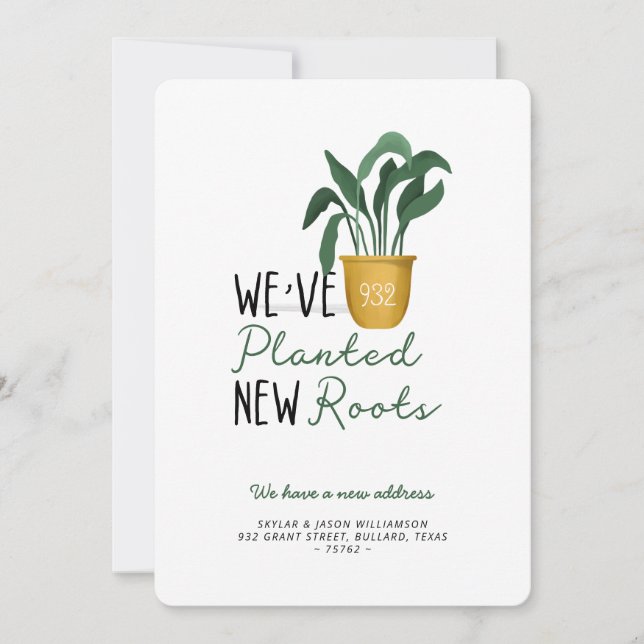 Faire-part Nous avons planté de nouvelles racines aquarelle P (Devant)
