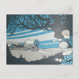 Faire-part NOUS DÉPLAÇONS la carte postale de la caravane à c