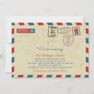 Faire-part Nous déplaçons le courrier aérien   Soirée d'adieu