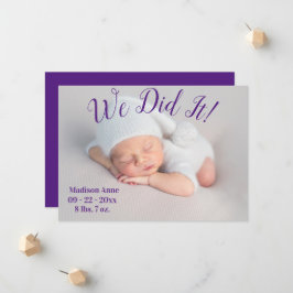 Faire-part Nous L'Avons Fait Stats Photo Script Genre Naissan