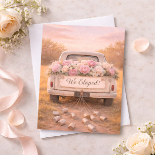 Faire-part Nous nous sommes enfuis Mariage Floral Truck Vinta