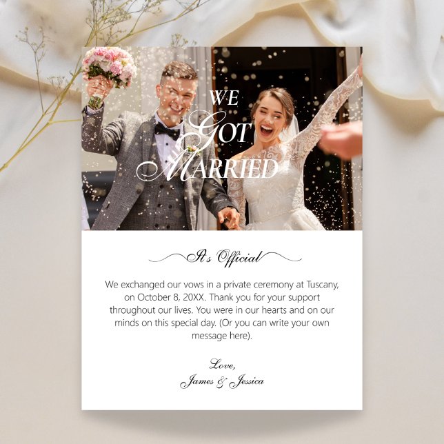 Faire-part Nous nous sommes mariés annonce photo de mariage (Créateur téléchargé)