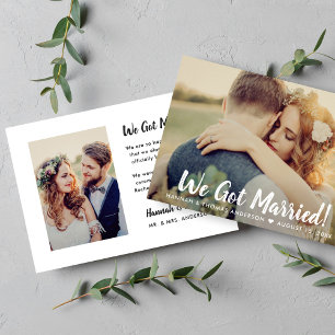 Faire-part Nous sommes mariés Photo de mariage Script