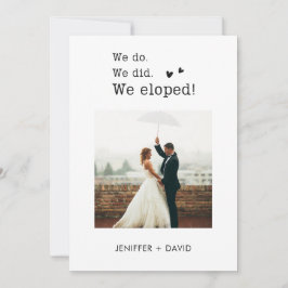 Faire-part Nous sommes partis en elopement Annonce de départ