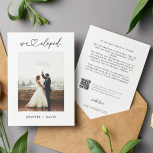 Faire-part Nous sommes partis en elopement Annonce de départ 