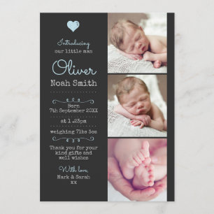 Faire-part Nouveau bébé faire-part/carte de remerciements A5