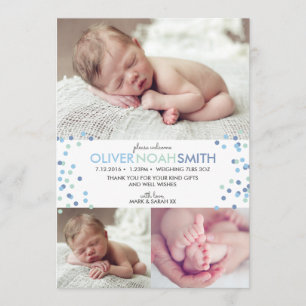 Faire-part Nouveau bébé faire-part/carte de remerciements A5