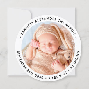 Faire-part Nouveau bébé moderne simple photo personnalisée na