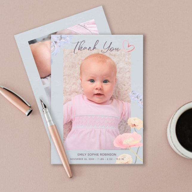 Faire-part Nouveau Merci pour bébés Introduire le collage pho (Créateur téléchargé)