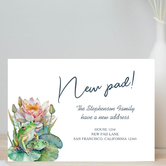 Faire-part Nouveautés Pad Cute Aquarelle Grenouilles Nous avo (Créateur téléchargé)