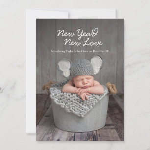 Faire-part Nouvel An Nouvel Amour Fête Naissance Bébé Photo