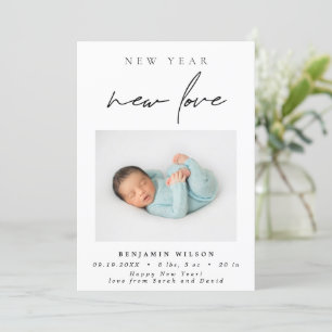 Faire-part Nouvel an Nouvel amour Photo Naissance