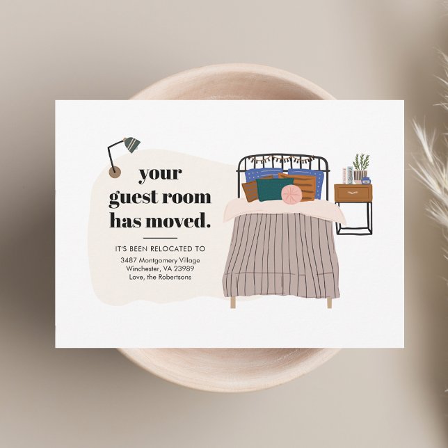 Faire-part Nouvelle Adresse Boho Guest Chambre Décor Déplacem (New Address Boho Guest Bedroom Decor Moving Announcement)