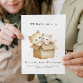 Faire-part Nouvelle adresse Cute Cats dans la boîte de carton