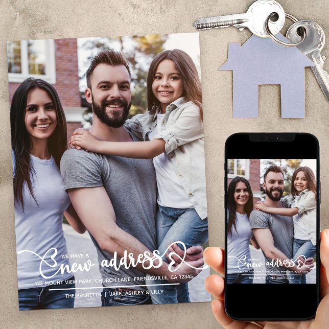 Faire-part Nouvelle adresse - Déplacement de la photo et du s (Créateur téléchargé)