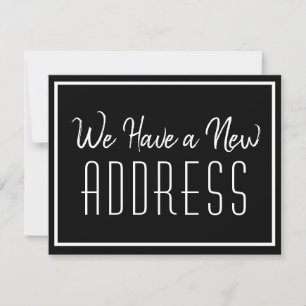 Faire-part Nouvelle adresse minimaliste Black White Business