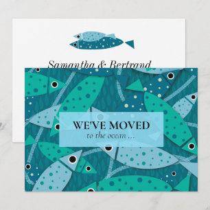 Faire-part Nouvelle adresse Motif de poissons tropicaux