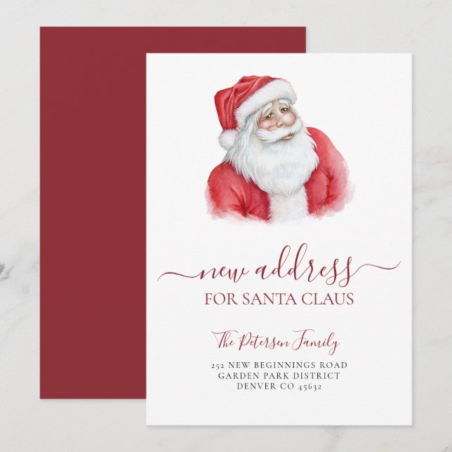 Faire-part Nouvelle adresse Noël déménagement (Devant / Derrière)