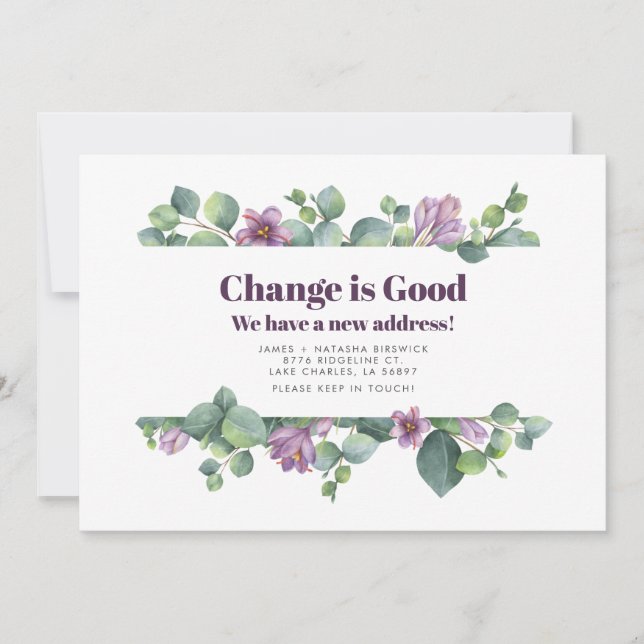 Faire-part Nouvelle adresse résidentielle Eucalyptus Moving (Devant)