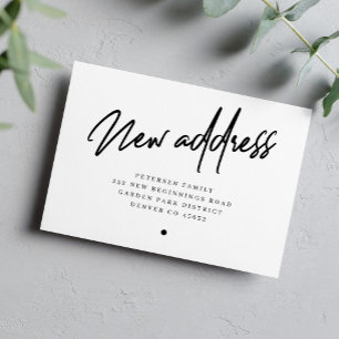 Faire-part Nouvelle adresse script moderne mouvement
