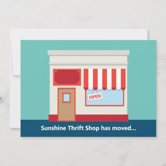 Faire-part Nouvelle boutique mignonne ouverture ou déménageme (Devant)