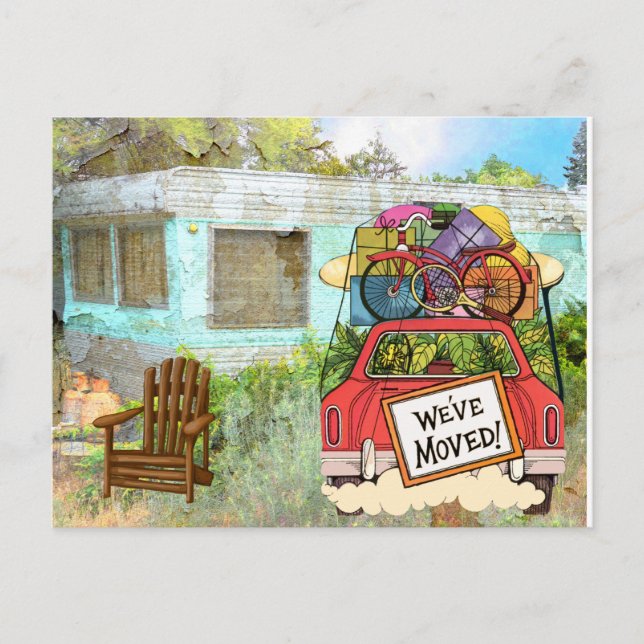 Faire-part Nouvelle carte postale d'adresse (Devant)