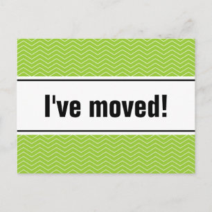 Faire-part Nouvelle carte postale déménagement   chevron vert