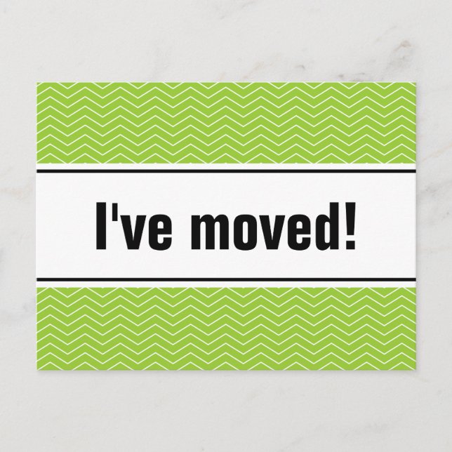Faire-part Nouvelle carte postale déménagement | chevron vert (Devant)